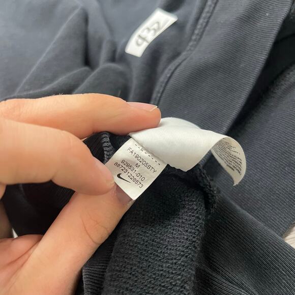 Nike Black Women Medium Sportswear French Terry Lace Up Swoosh Sweatshirt Hoodie - Picture 9 of 10